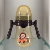 婴儿奶瓶防呛防胀气宽口径奶瓶带手柄宝宝奶瓶带吸管pp奶瓶批发